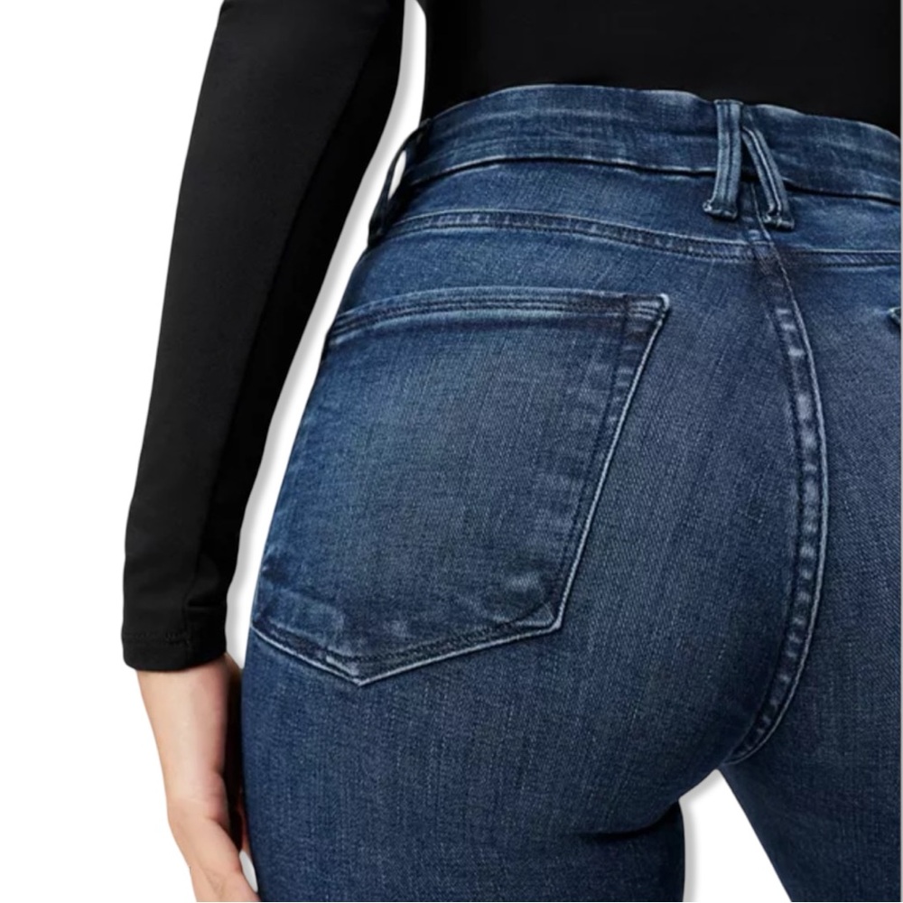 Good American Good Legs Skinny High Rise Button Fly Jeans in Blue830 Size 6/28 - Picture 7 of 15